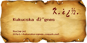 Kukucska Ágnes névjegykártya